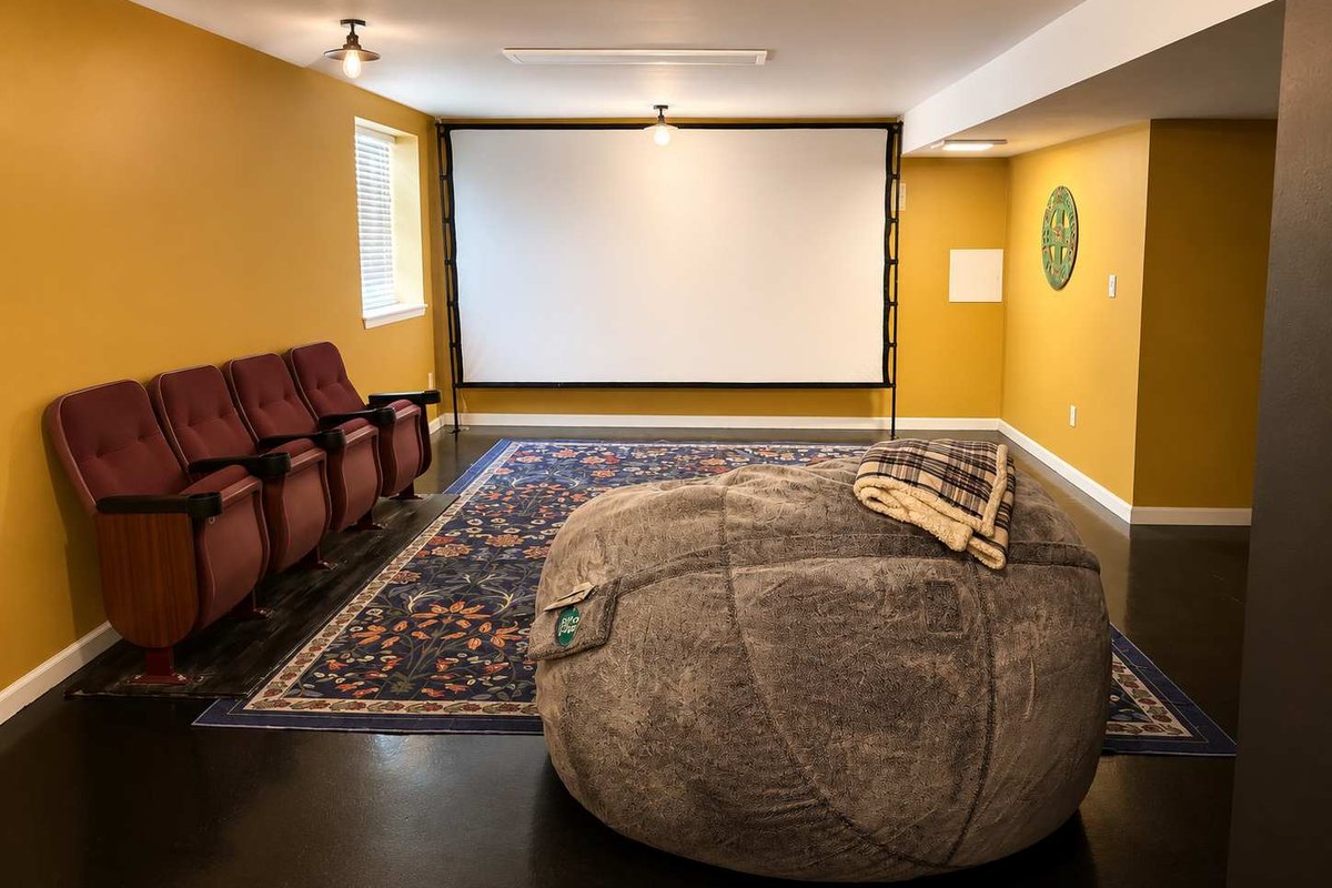 Movie Theater Retreat With Pickleball Court